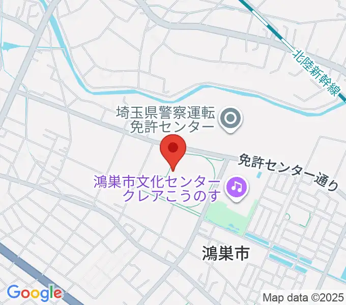 鴻巣市立陸上競技場の地図