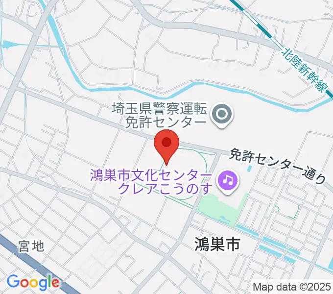 鴻巣市立陸上競技場の地図