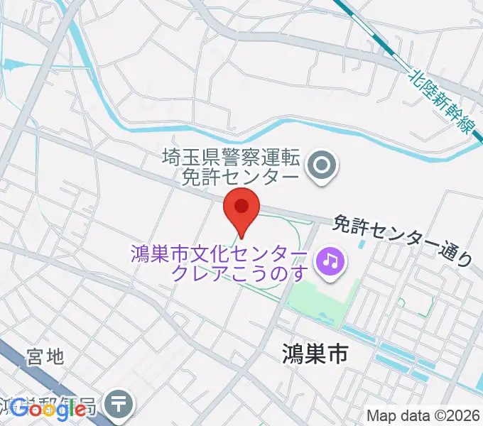 鴻巣市立陸上競技場の地図