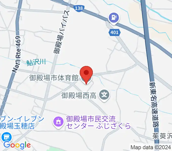 御殿場市体育館の地図