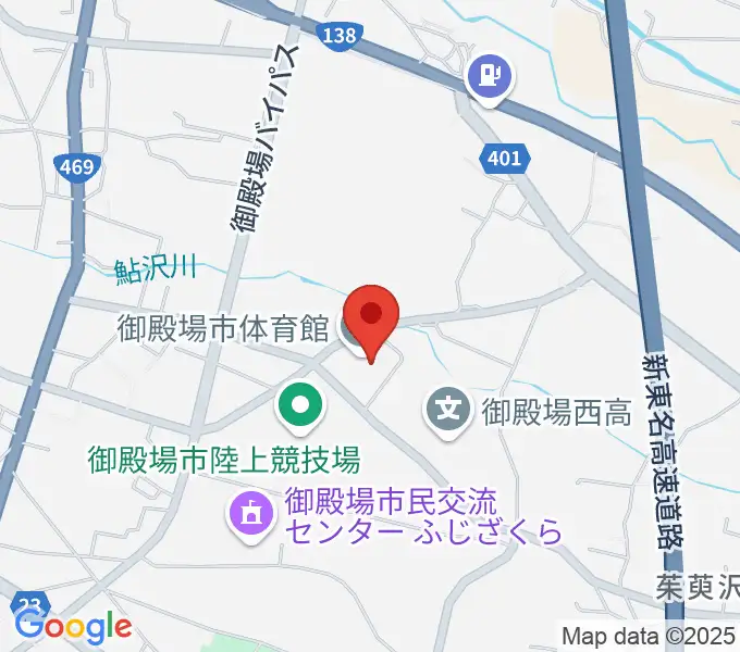 御殿場市体育館の地図