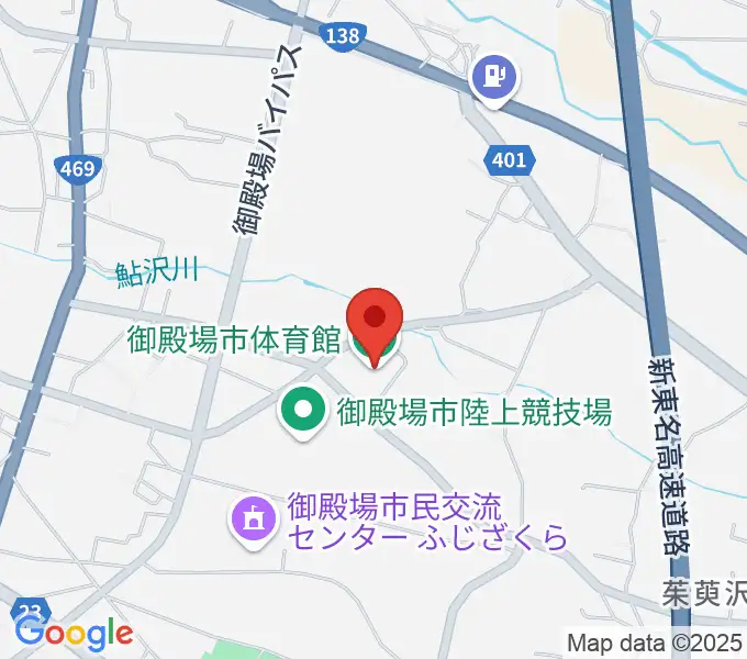 御殿場市体育館の地図