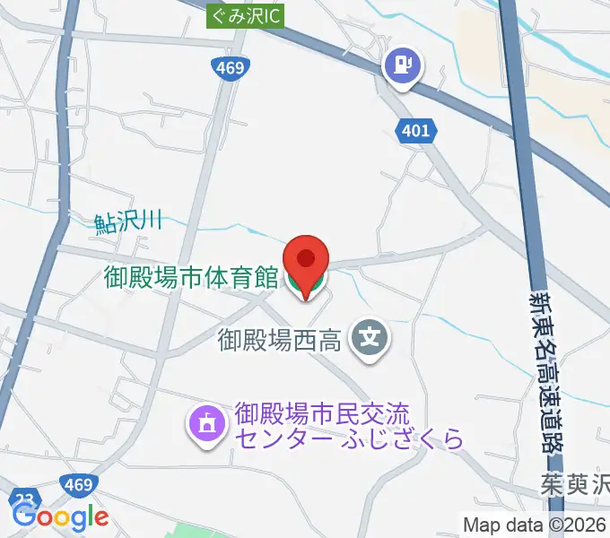 御殿場市体育館の地図