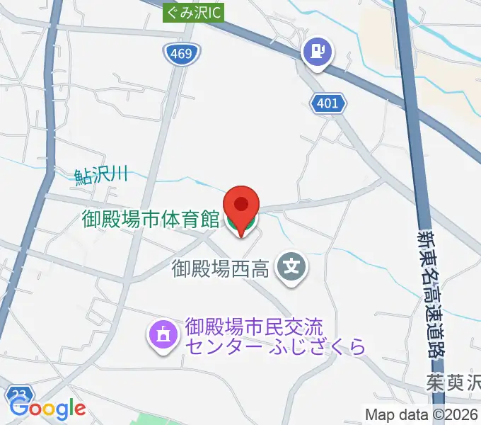 御殿場市体育館の地図