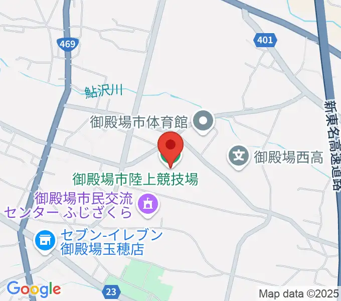 御殿場市陸上競技場の地図