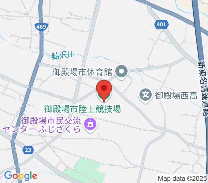 御殿場市陸上競技場の地図