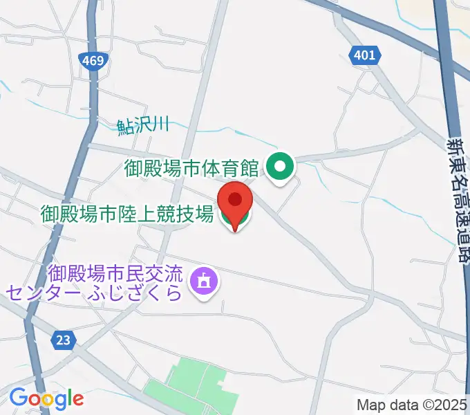 御殿場市陸上競技場の地図