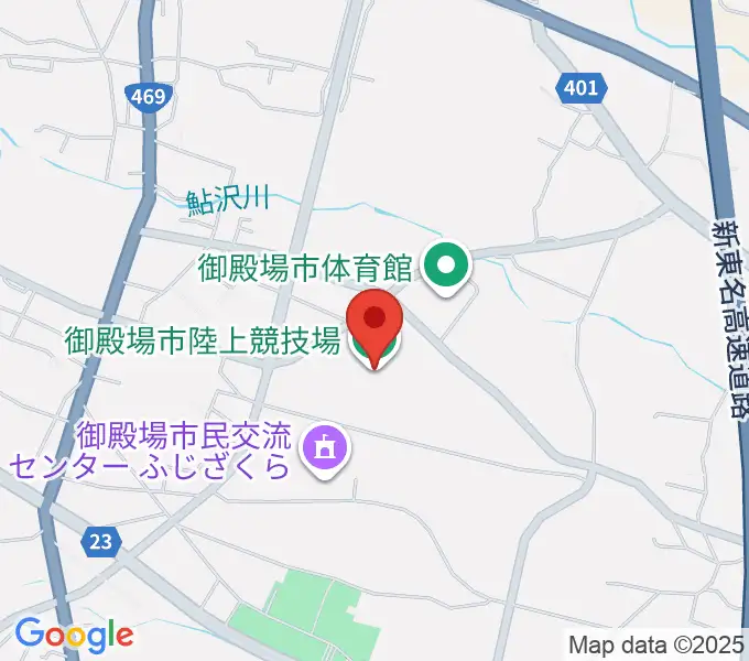 御殿場市陸上競技場の地図