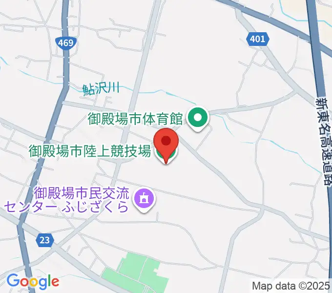 御殿場市陸上競技場の地図