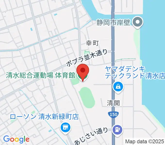 清水総合運動場体育館の地図