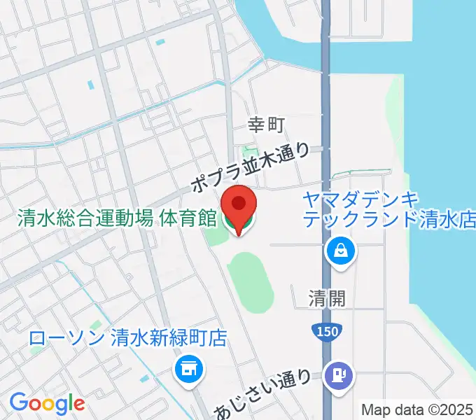 清水総合運動場体育館の地図