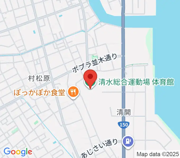 清水総合運動場体育館の地図
