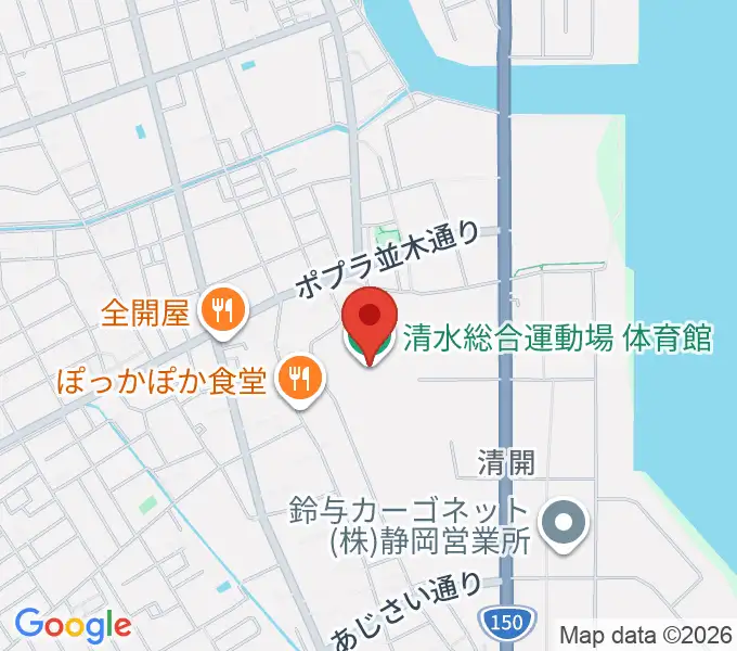 清水総合運動場体育館の地図