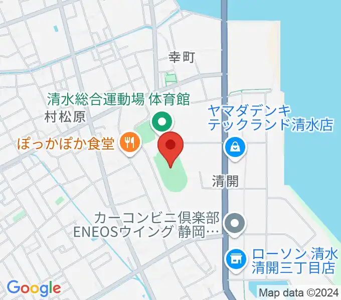 清水総合運動場陸上競技場の地図