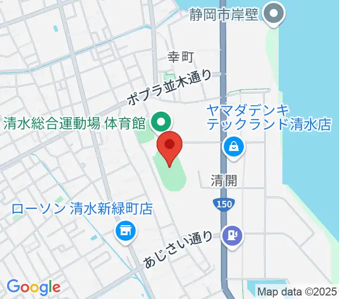 清水総合運動場陸上競技場の地図