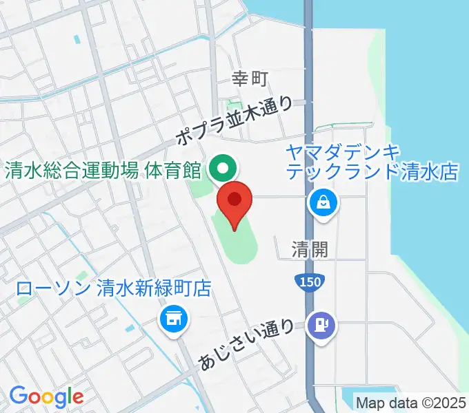 清水総合運動場陸上競技場の地図