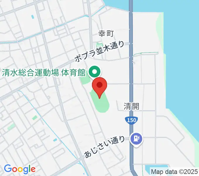 清水総合運動場陸上競技場の地図