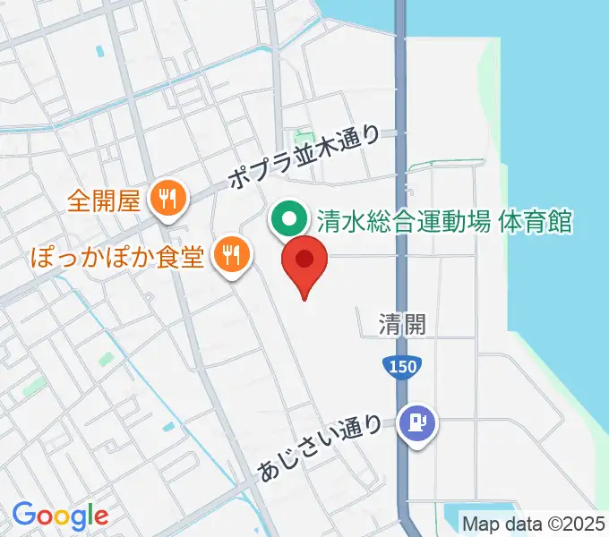清水総合運動場陸上競技場の地図