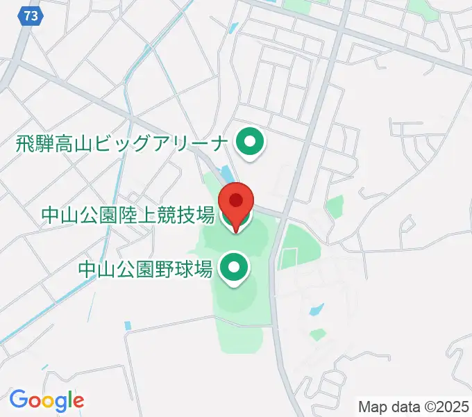 中山公園陸上競技場の地図