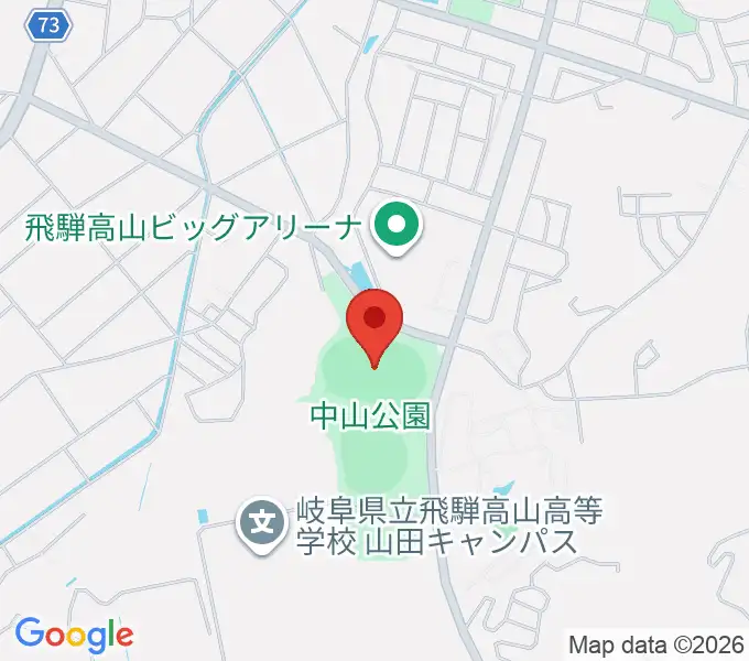 中山公園陸上競技場の地図