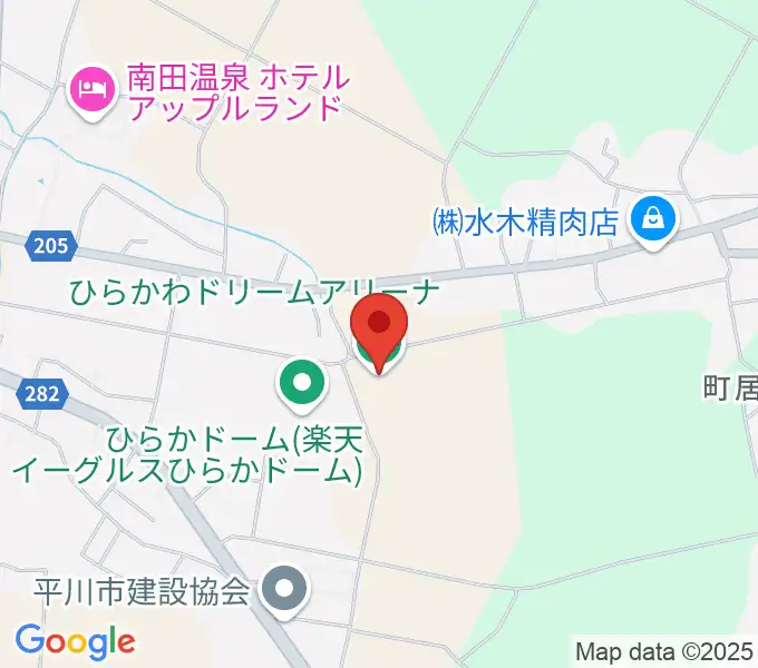 ひらかわドリームアリーナの地図