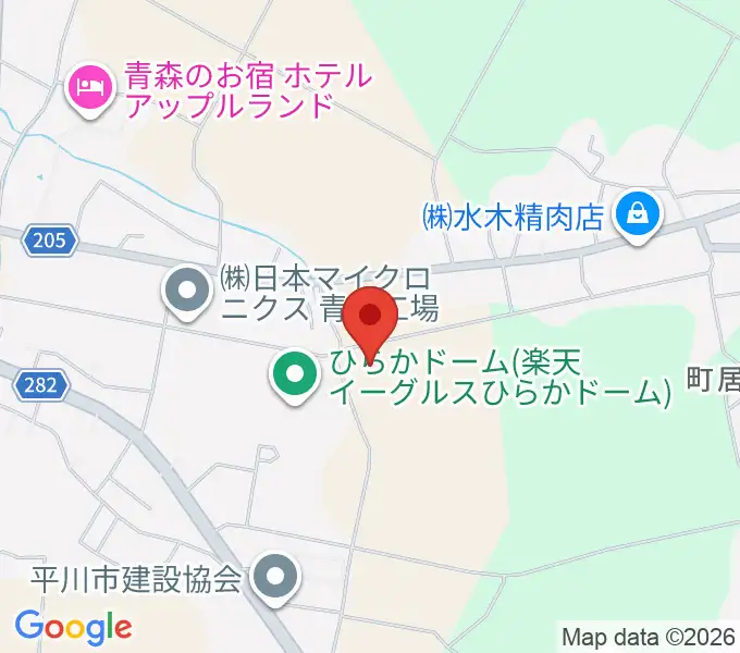 ひらかわドリームアリーナの地図