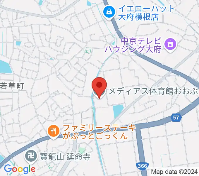 メディアス体育館おおぶの地図