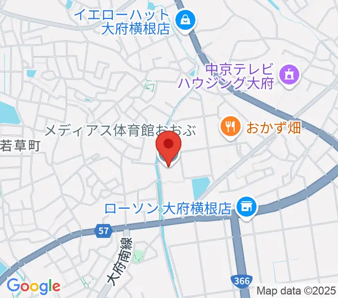 メディアス体育館おおぶの地図