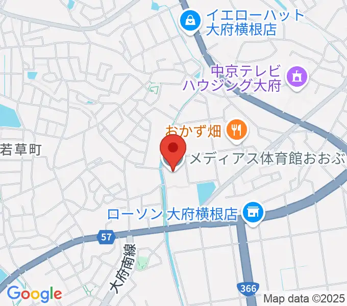 メディアス体育館おおぶの地図