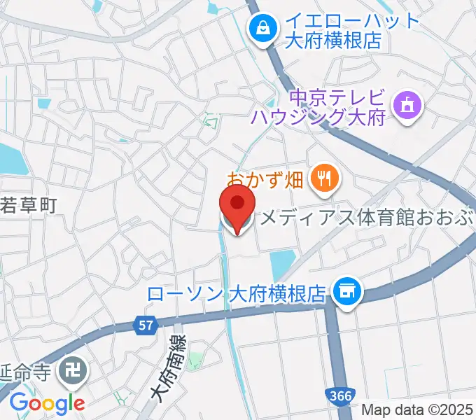 メディアス体育館おおぶの地図
