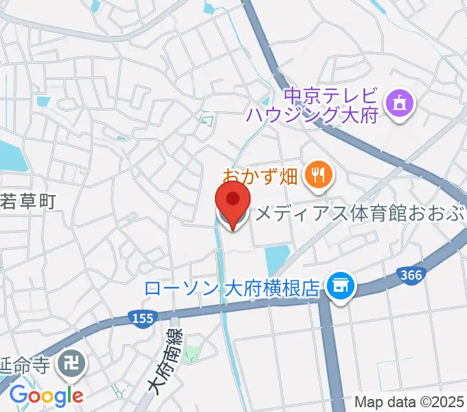 メディアス体育館おおぶの地図