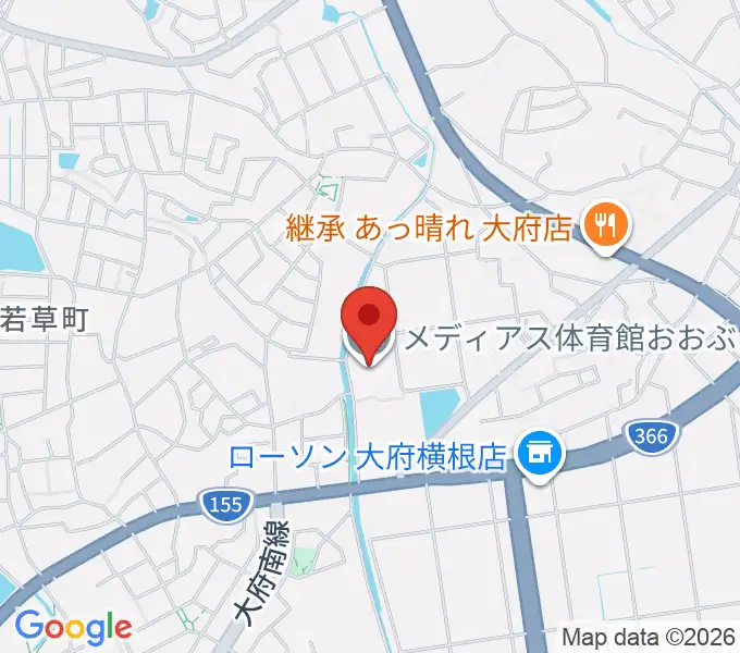メディアス体育館おおぶの地図