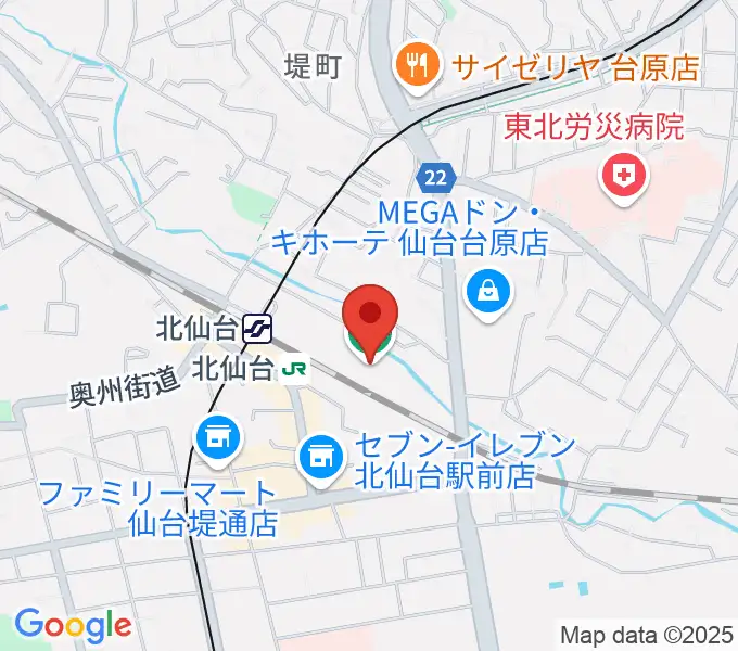 本山製作所青葉アリーナ・仙台市武道館の地図