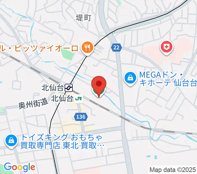 本山製作所青葉アリーナ・仙台市武道館の地図