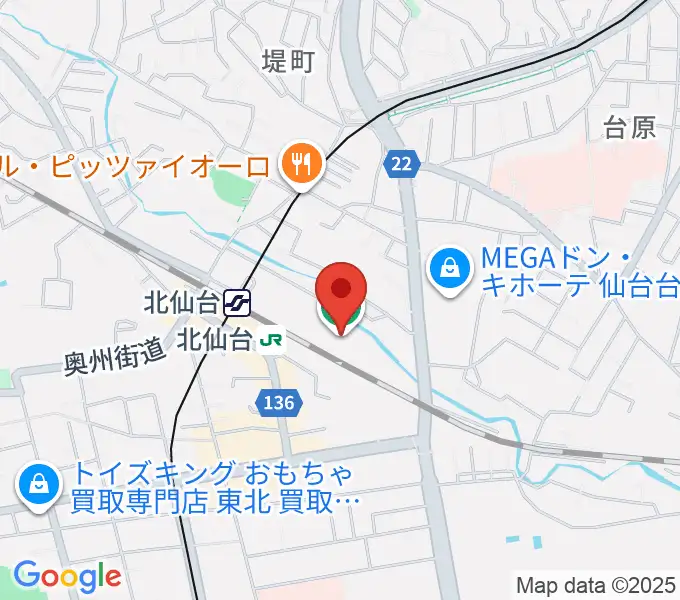 本山製作所青葉アリーナ・仙台市武道館の地図