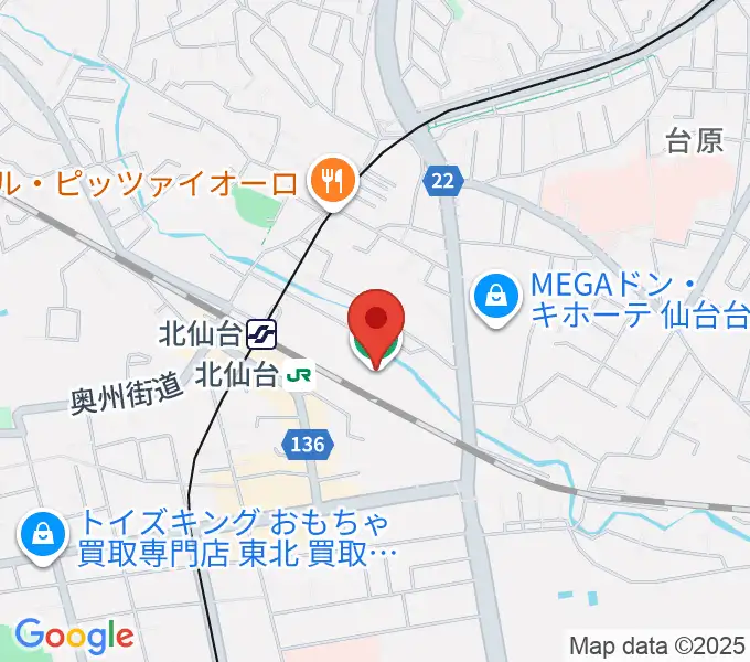 本山製作所青葉アリーナ・仙台市武道館の地図