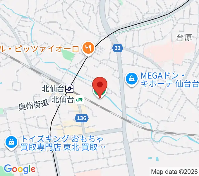 本山製作所青葉アリーナ・仙台市武道館の地図