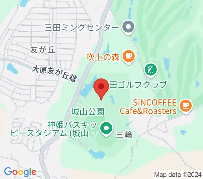 神姫バス城山体育館の地図