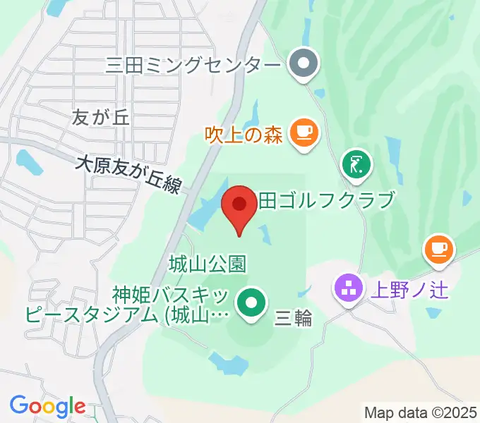神姫バス城山体育館の地図