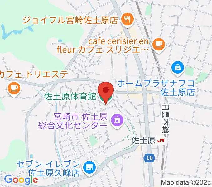 宮崎市佐土原体育館の地図
