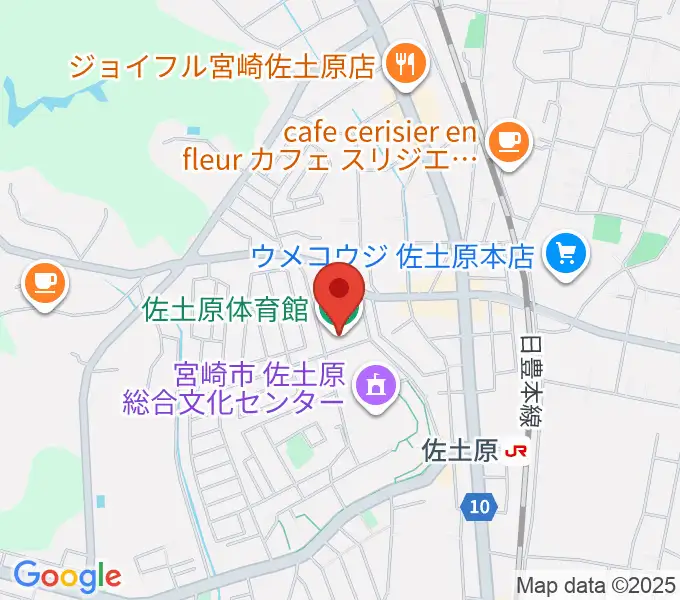 宮崎市佐土原体育館の地図