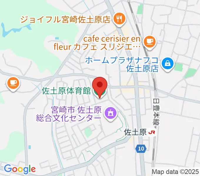 宮崎市佐土原体育館の地図