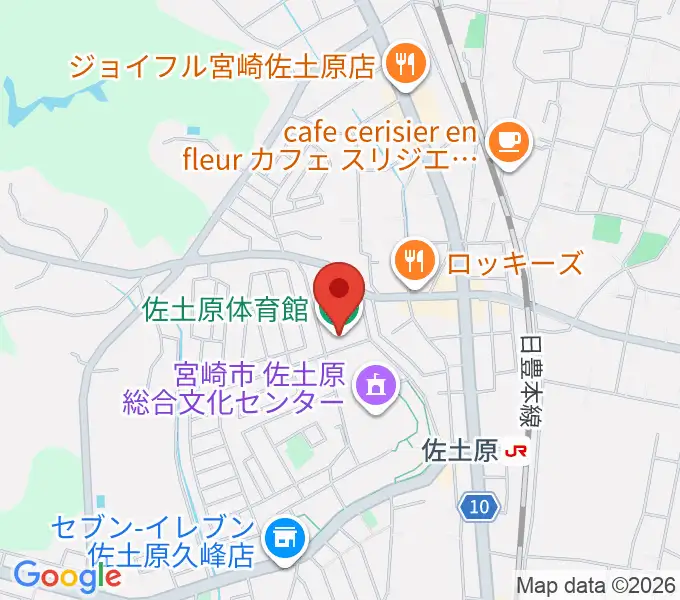 宮崎市佐土原体育館の地図