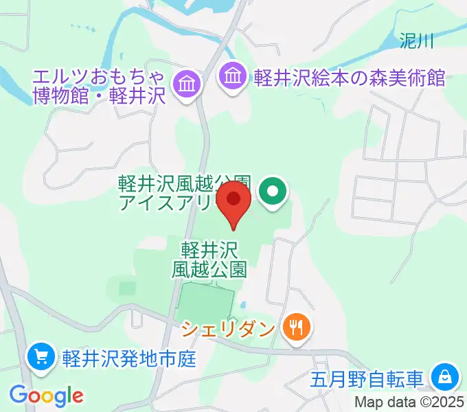 風越公園総合体育館の地図