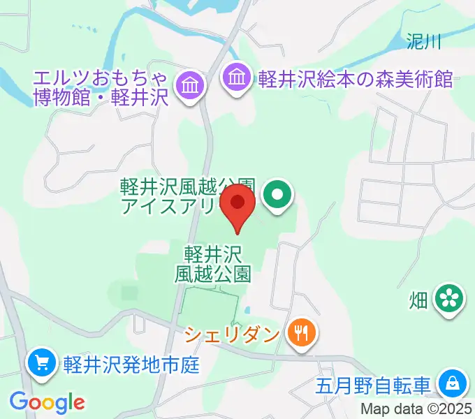 風越公園総合体育館の地図