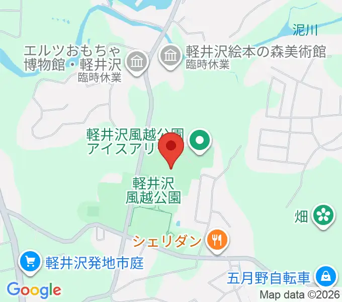 風越公園総合体育館の地図