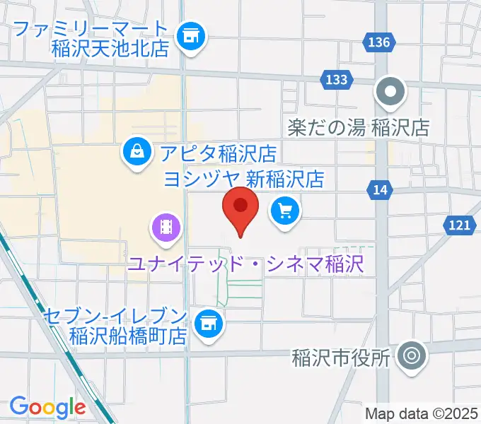 尾西信金いなざわアリーナの地図