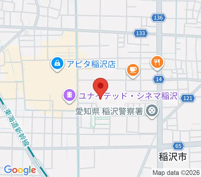 尾西信金いなざわアリーナの地図