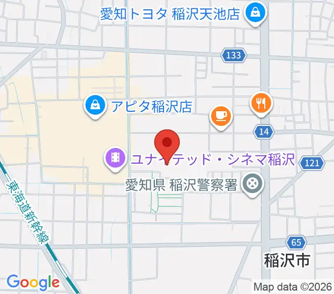 尾西信金いなざわアリーナの地図