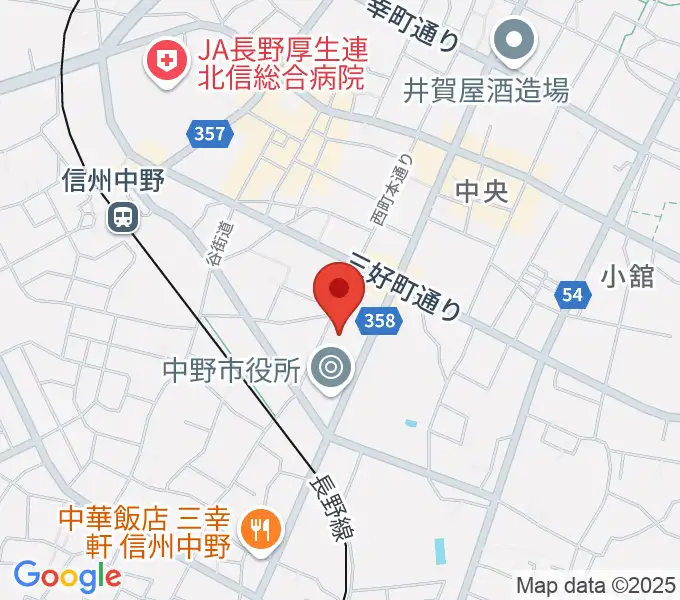 中野市市民会館 ソソラホールの地図